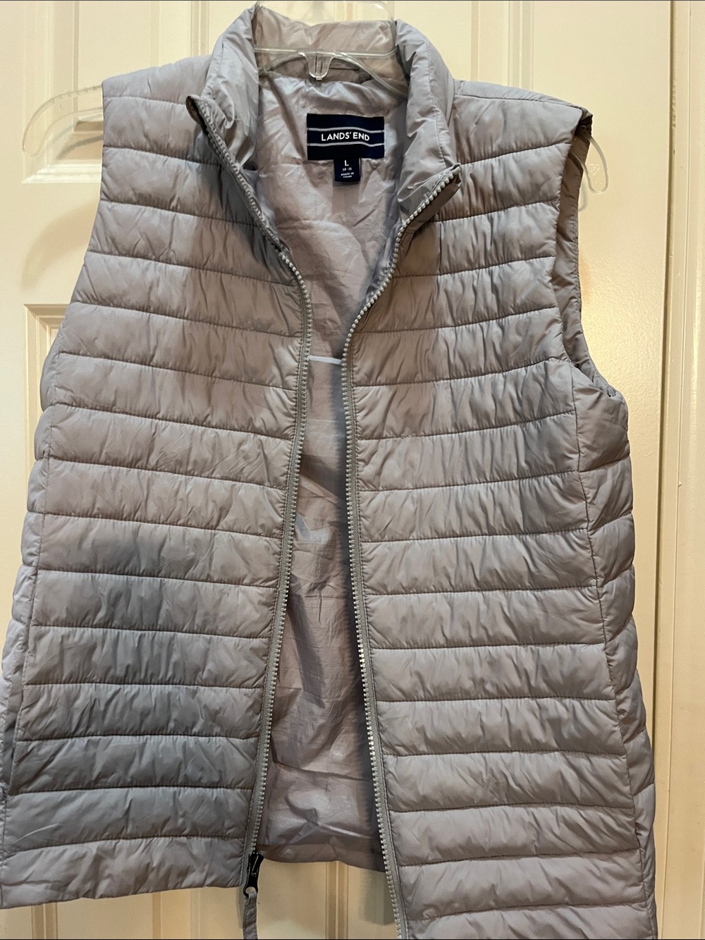 Lands' End Kids' Insulated Down Alternative ThermoPlume packable vest.